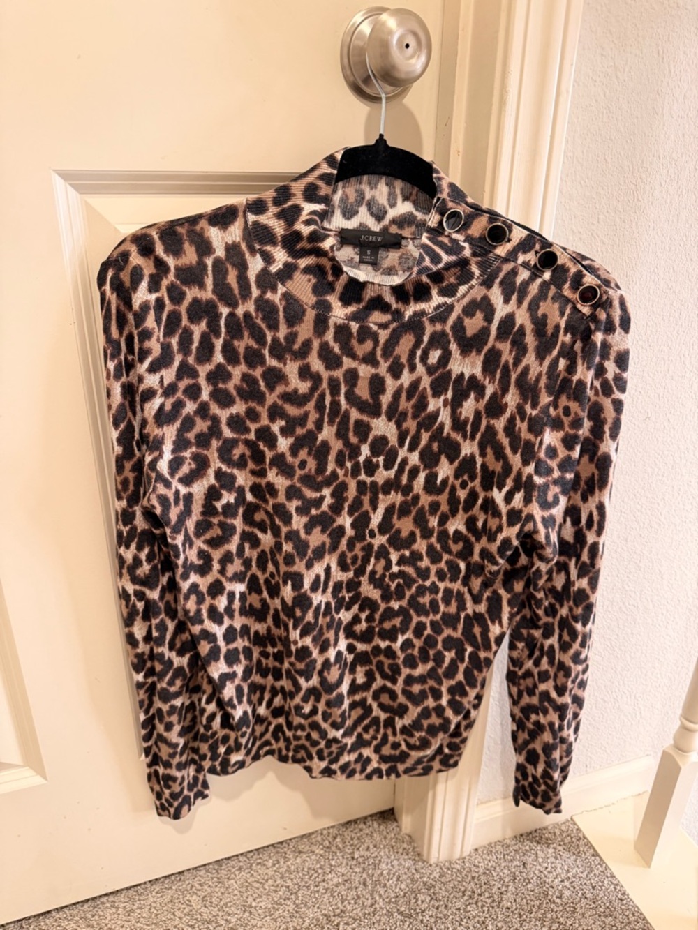 J. Crew Leopard-Print Crewneck Sweater - Brown, Black, Tan